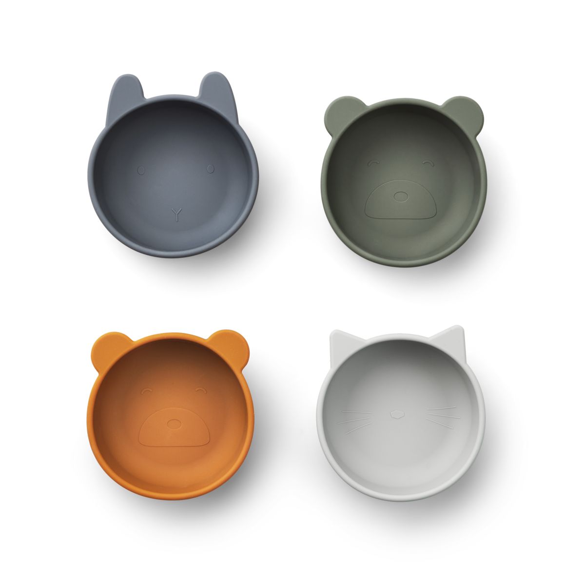 Liewood Lot de 4 bols en silicone Iggy - Blue mix - Bols