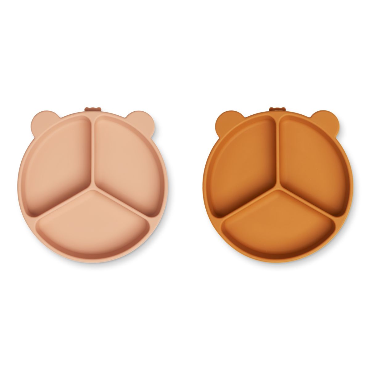 Liewood Lot de 2 assiettes à compartiment Stacy - Mustard / tuscany rose mix - Assiettes