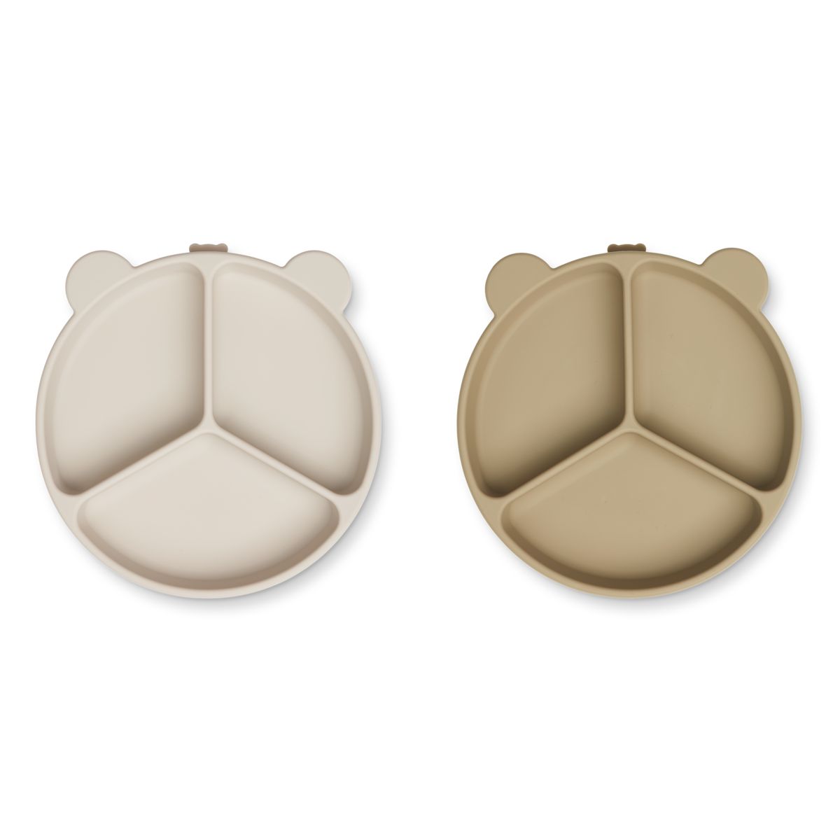 Liewood Lot de 2 assiettes à compartiment Stacy - Sandy / Oat - Assiettes