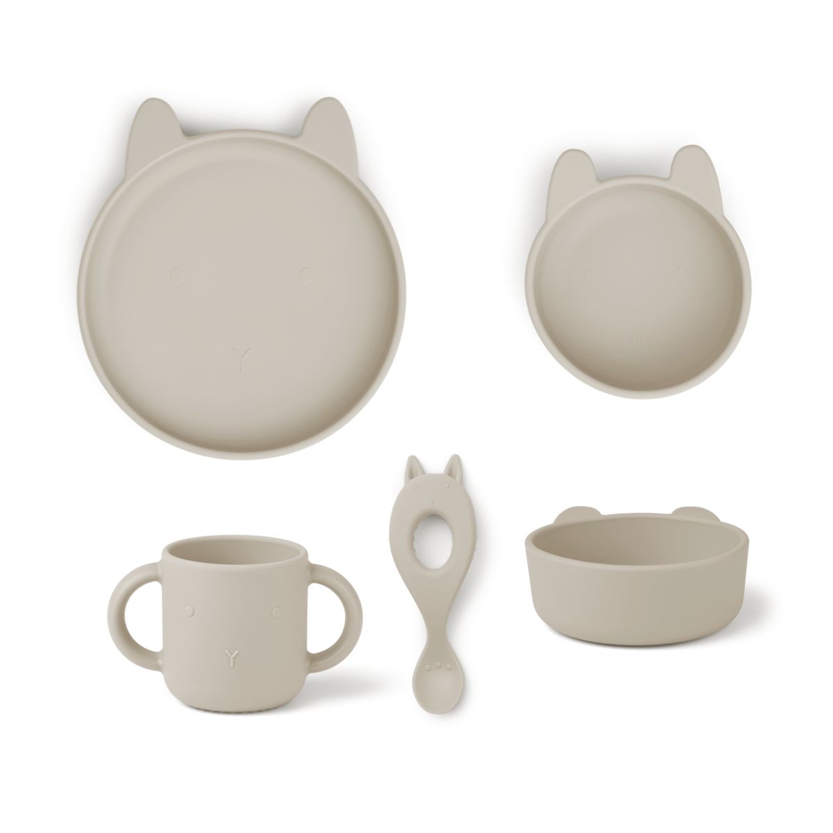 Liewood Coffret repas en silicone Vivi - Rabbit sandy - Ensemble de vaisselle