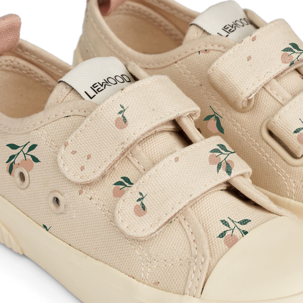 Baskets Basses En Toile Kim - Peach / Sea shell
