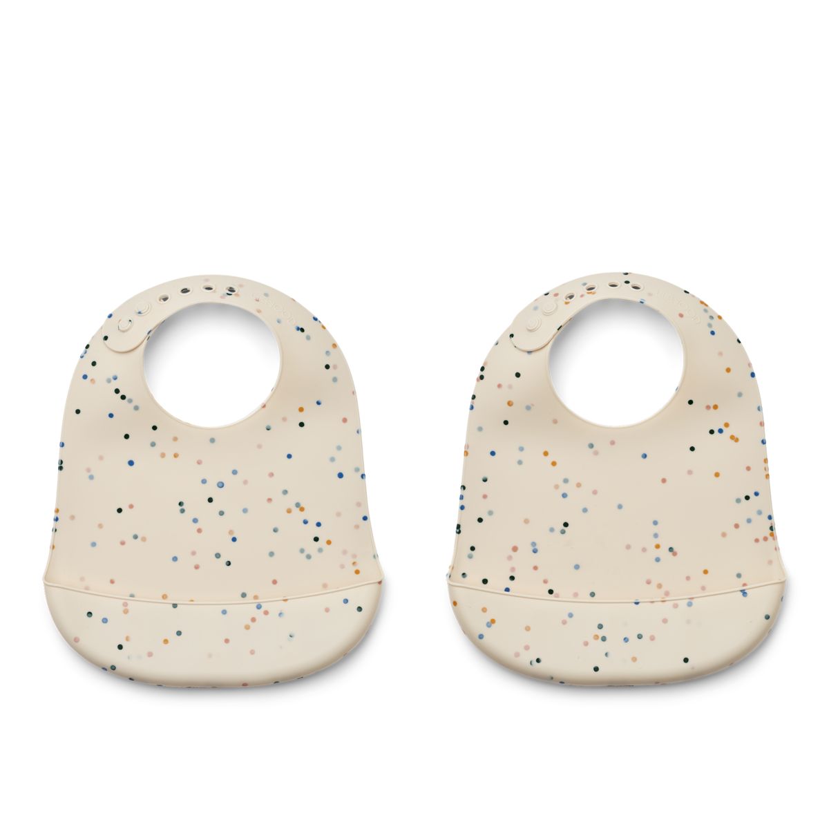 Liewood Lot de 2 bavoirs en silicone Tilda - Splash dots / Sea shell - Bavoir