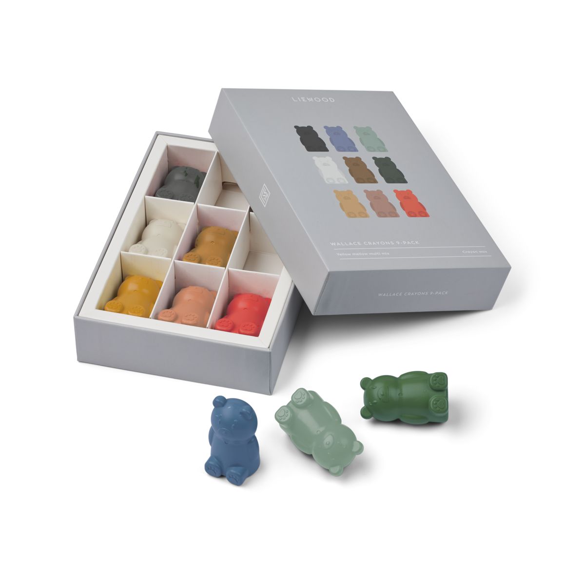 Liewood Paquet de 9 crayons de couleur Wallace - Yellow mellow multi mix - Jouets créatifs
