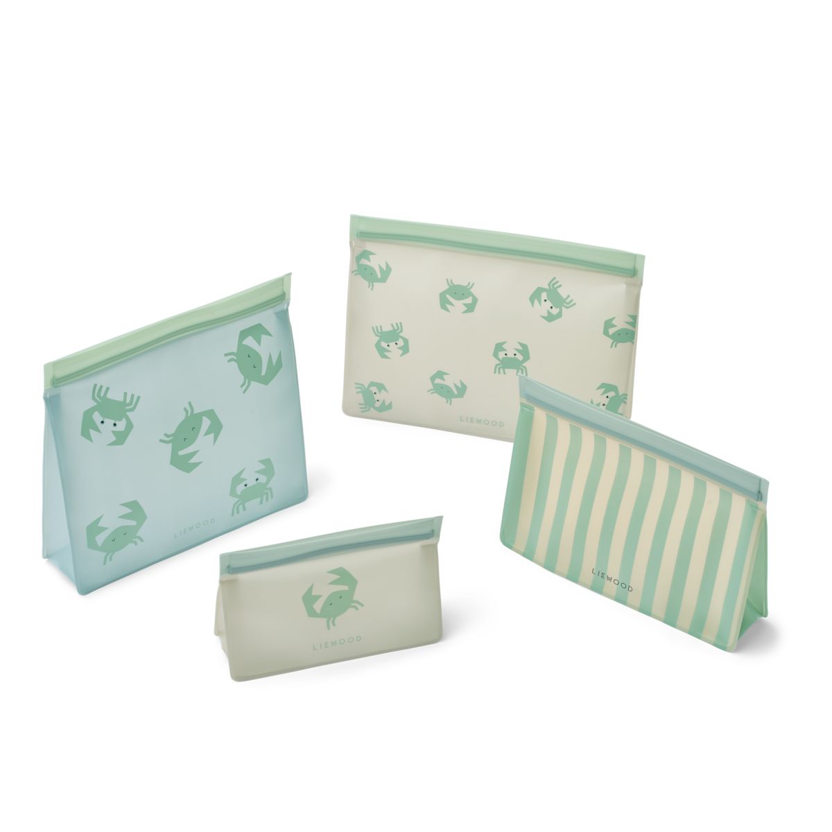 Liewood Sacs Alimentaires Réutilisables Keith Lot De 4 - Crab / Sandy - SAC À SNACKS