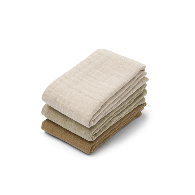 Liewood Lot de 3 langes en mousseline Lewis - Sandy mix - Langes en mousseline