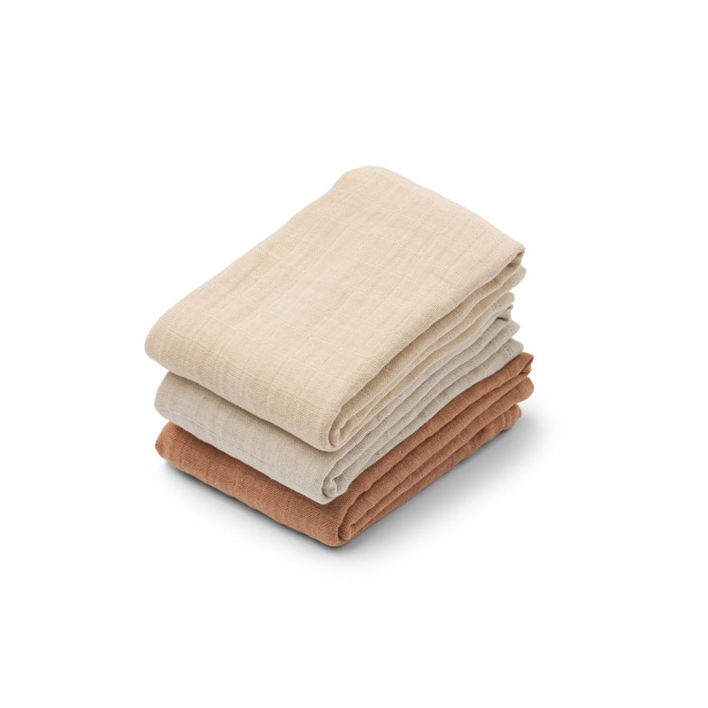 Liewood Lot de 3 langes en mousseline Lewis - Tuscany rose mix - Langes en mousseline
