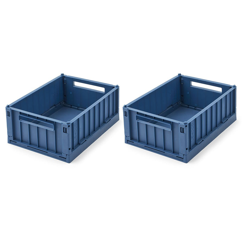 Liewood Lot de 2 boîtes de rangement taille S Weston - Indigo blue - Boîtes de rangement