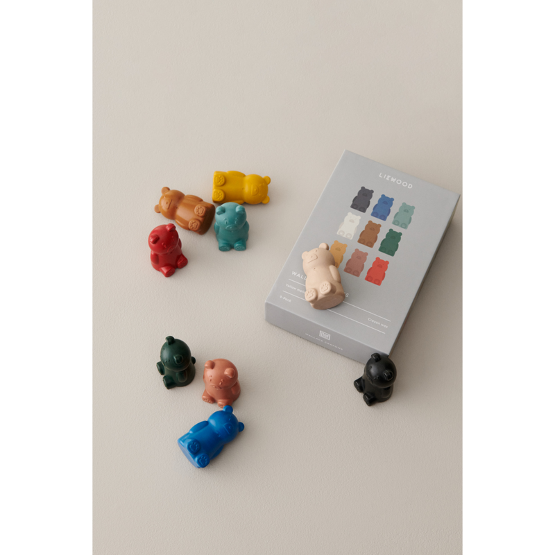 Liewood Paquet de 9 crayons de couleur Wallace - Yellow mellow multi mix - Jouets créatifs