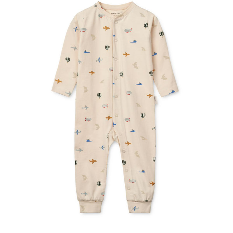 Liewood Combinaison pyjama imprimée BIRK - Aviator / Ecru - Combinaison de pyjama