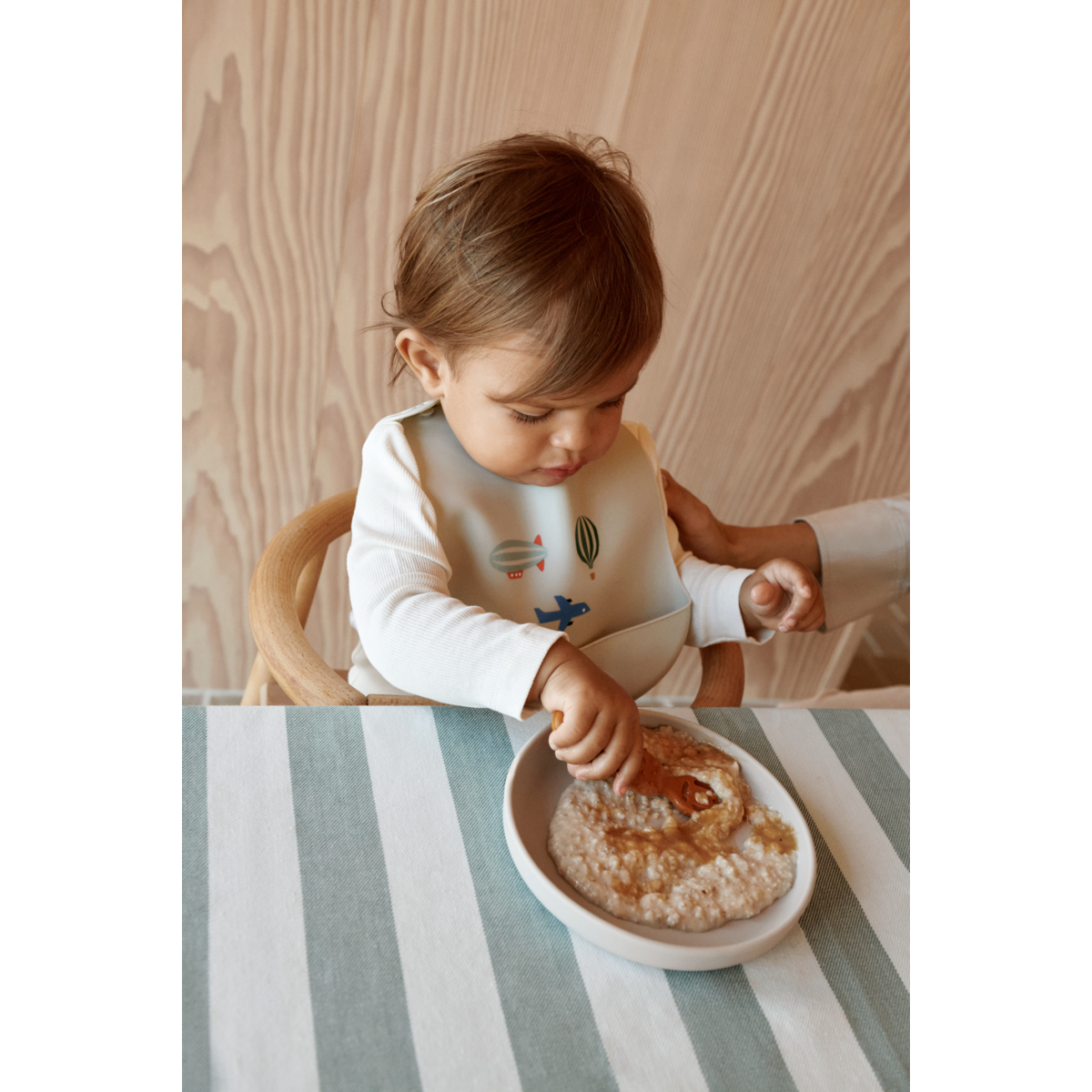 Liewood Lot de 2 bavoirs en silicone Tilda - Aviator / Ecru - Bavoir