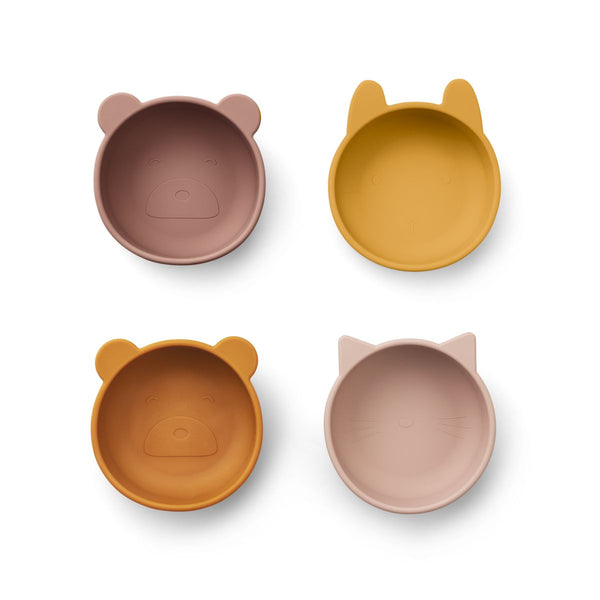 Liewood Lot de 4 bols en silicone Iggy - Rose mix - Bols