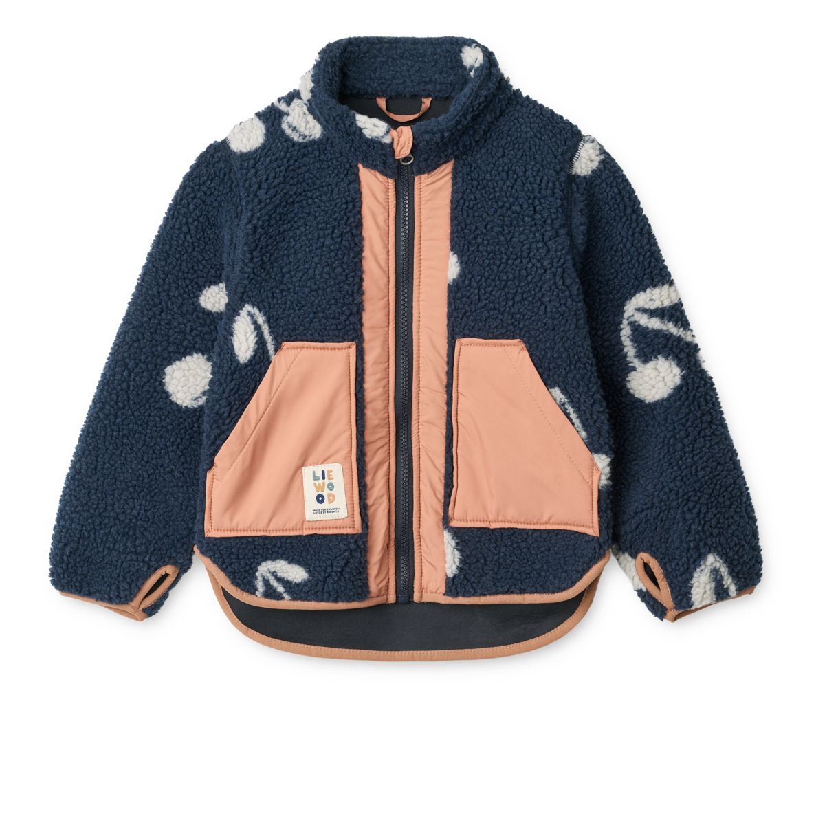 Liewood Noam Pile Jacket - Cherry blossom / Classic navy - JACKET