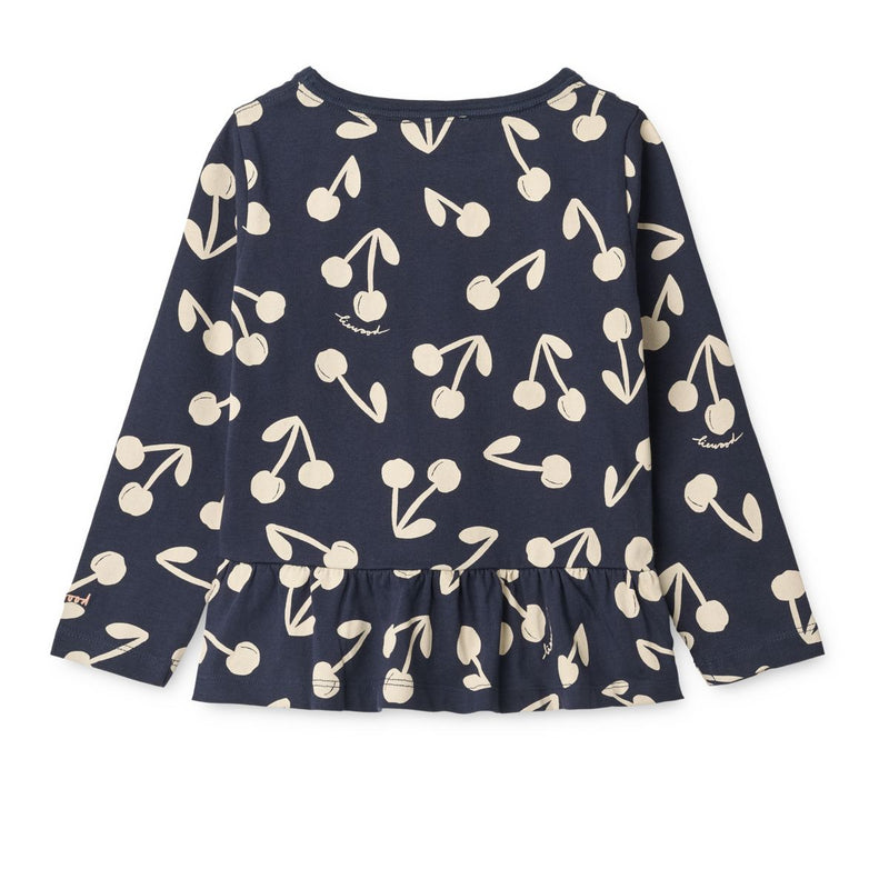 Liewood Margit Printed Longsleeve T-shirt - Cherry blossom / Classic navy - T-shirt