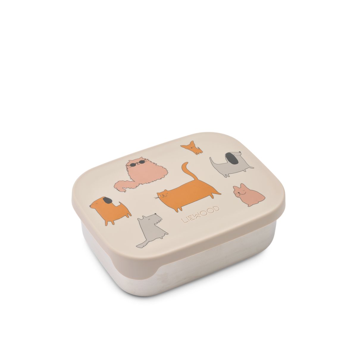 Liewood ARTHUR Steel Lunchbox - Cats and Dogs / Sandy - LUNCHBOX