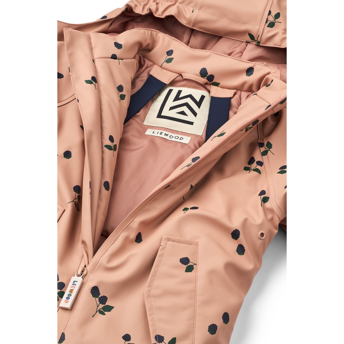 Liewood Combinaison de Pluie MADDY en PU - Berry / Pale tuscany / Embroidery - SUIT