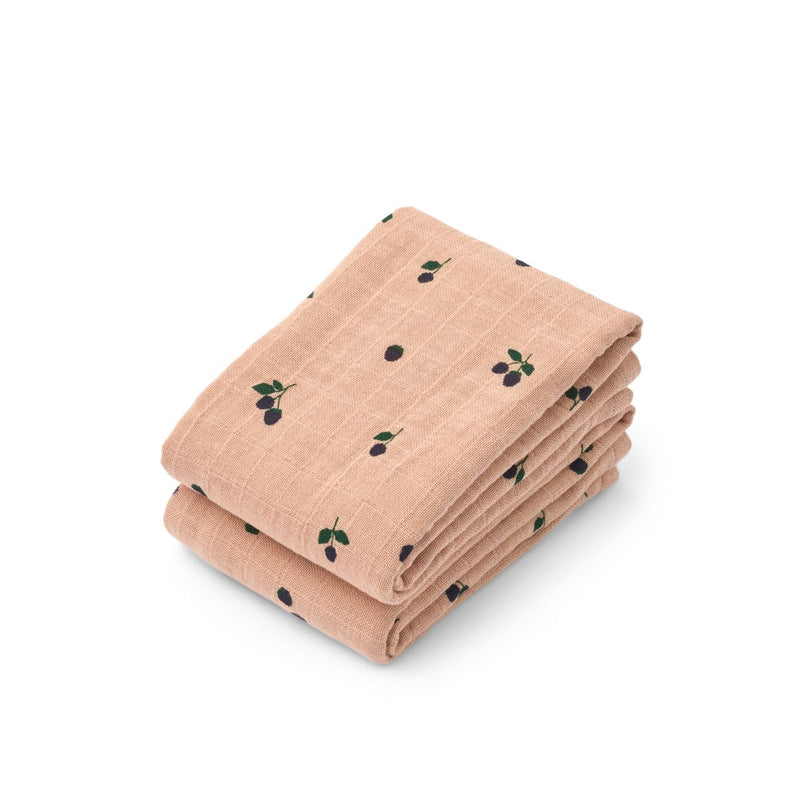 Liewood Langes en Mousseline LEWIS, Lot de 2 - Mini Berry / Pale tuscany - Langes en mousseline
