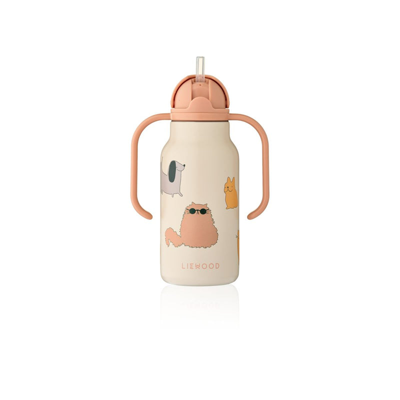 Liewood Bouteille à Imprimé KIMMIE 250 ml - Cats and Dogs / Sandy - Goude eau