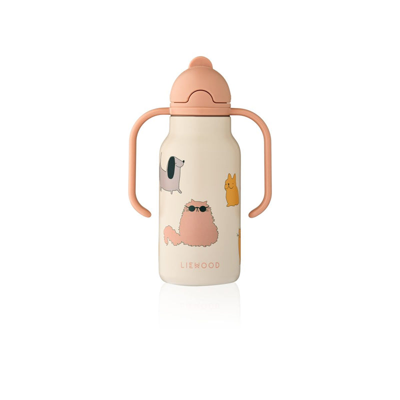 Liewood Bouteille à Imprimé KIMMIE 250 ml - Cats and Dogs / Sandy - Goude eau