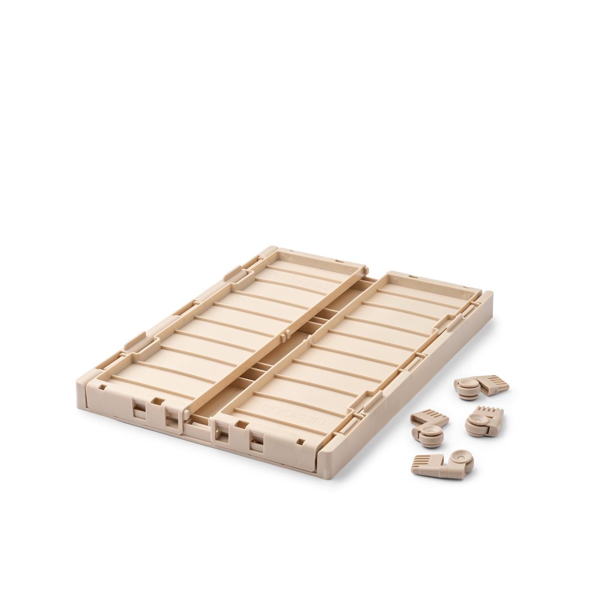 Liewood Boîte de Rangement WESTON Taille M avec Roulettes - Sandy - Boîtes de rangement