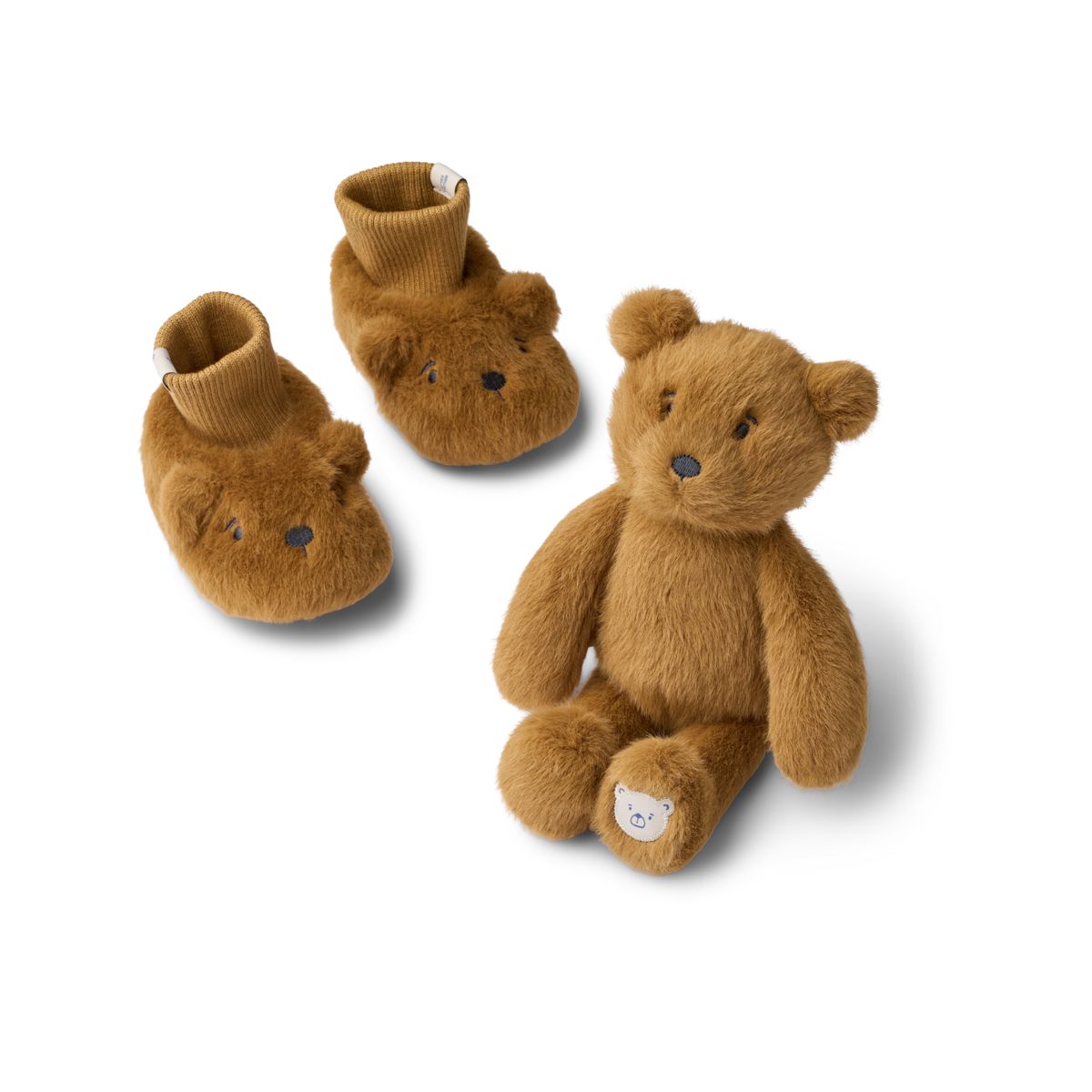 Liewood Coffret cadeau pour Bébé avec la Peluche BASIM - Golden caramel - Teddy