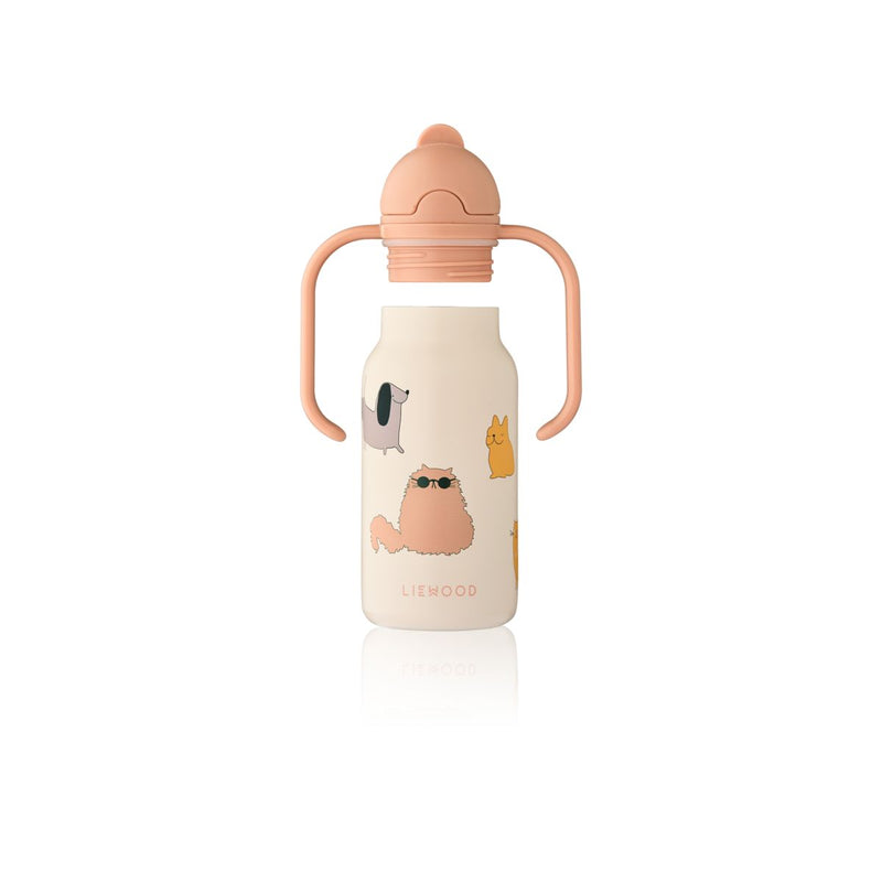 Liewood Bouteille à Imprimé KIMMIE 250 ml - Cats and Dogs / Sandy - Goude eau