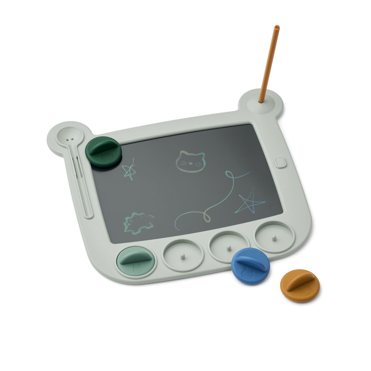 Liewood Planche à Dessin LCD avec Tampons VENZORA - Dove blue multi mix - Jouets créatifs