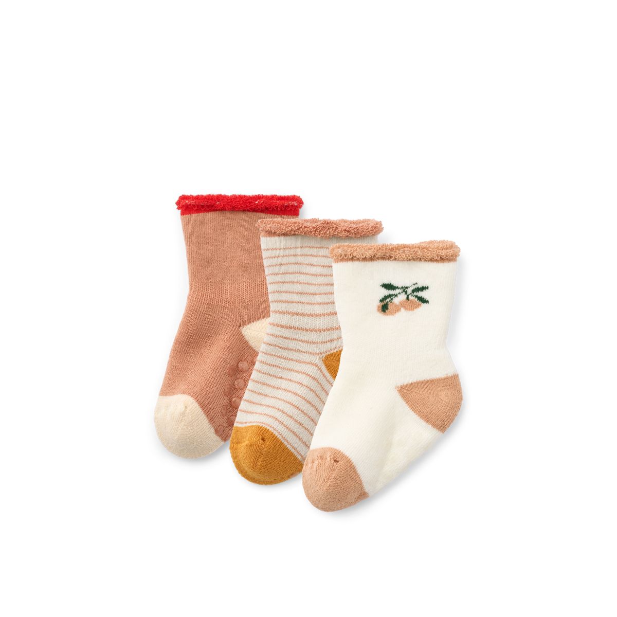 Paires de Chaussettes pour Bébé ELOY, Lot de 3 - Peach / Sandy mix