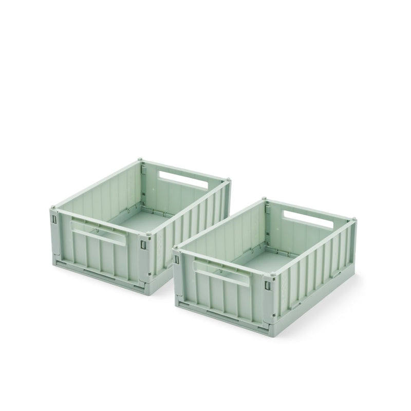 Liewood Lot de 2 boîtes de rangement taille S Weston - LIght Peppermint - Boîtes de rangement