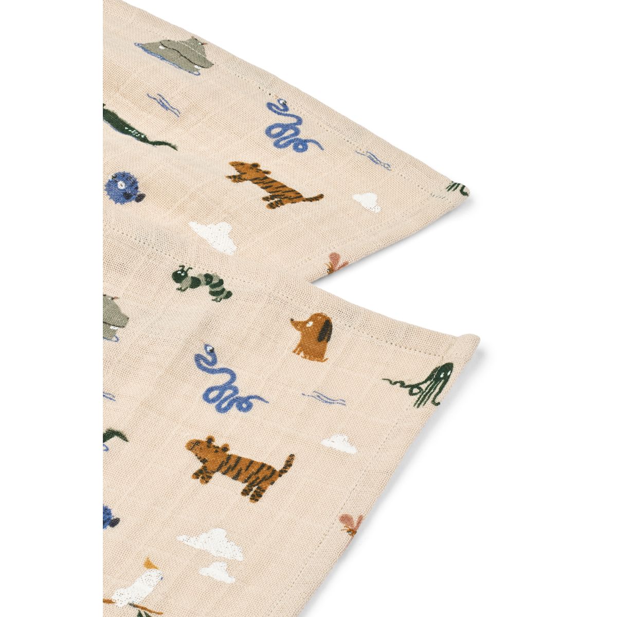 Liewood Lewis Muslin Cloth 2-Pack - Around the world / Sandy - MUSLIN CLOTH