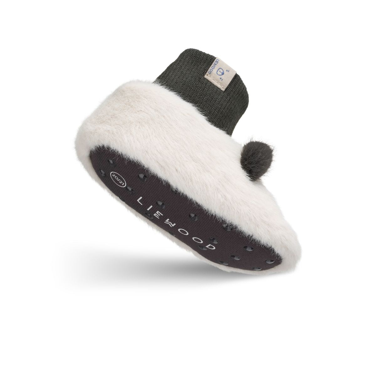Liewood Beth Panda Plush Slippers - Sandy / Dark grey - INDOOR SLIPPERS