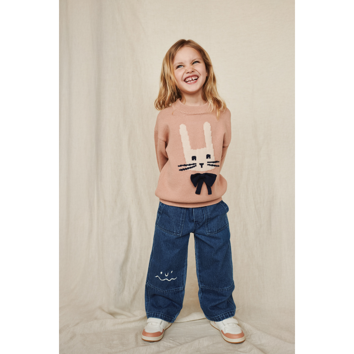 Liewood Pull en Maille Brodé ORLAN - Rabbit / Pale tuscany - Pull