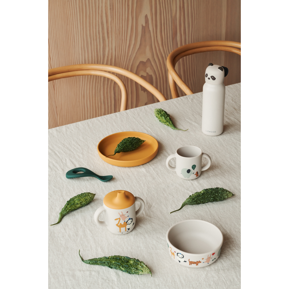 Liewood Set de Vaisselle en Silicone VIVI - Around the world / Sandy - Ensemble de vaisselle