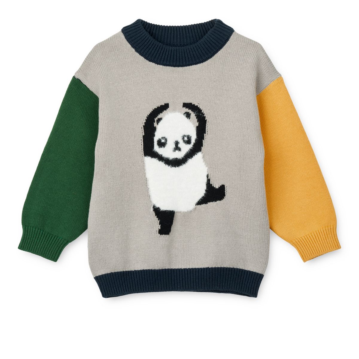 Pull en Maille Brodé ORLAN - Panda / Mist / Classic navy multi mix