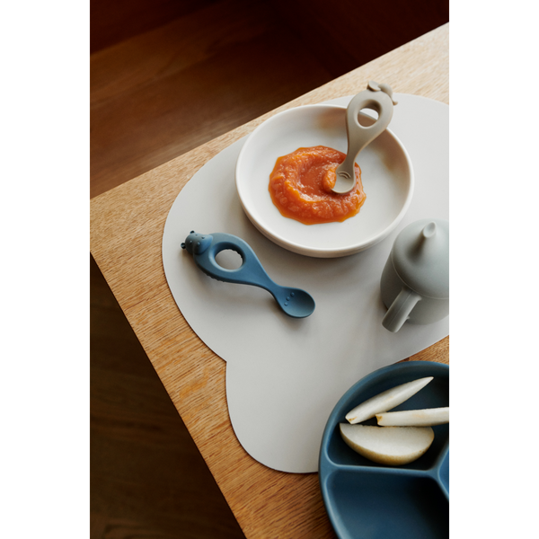 Liewood Lot de 4 cuillères en silicone Liva - Safari/blue multi mix - Couverts