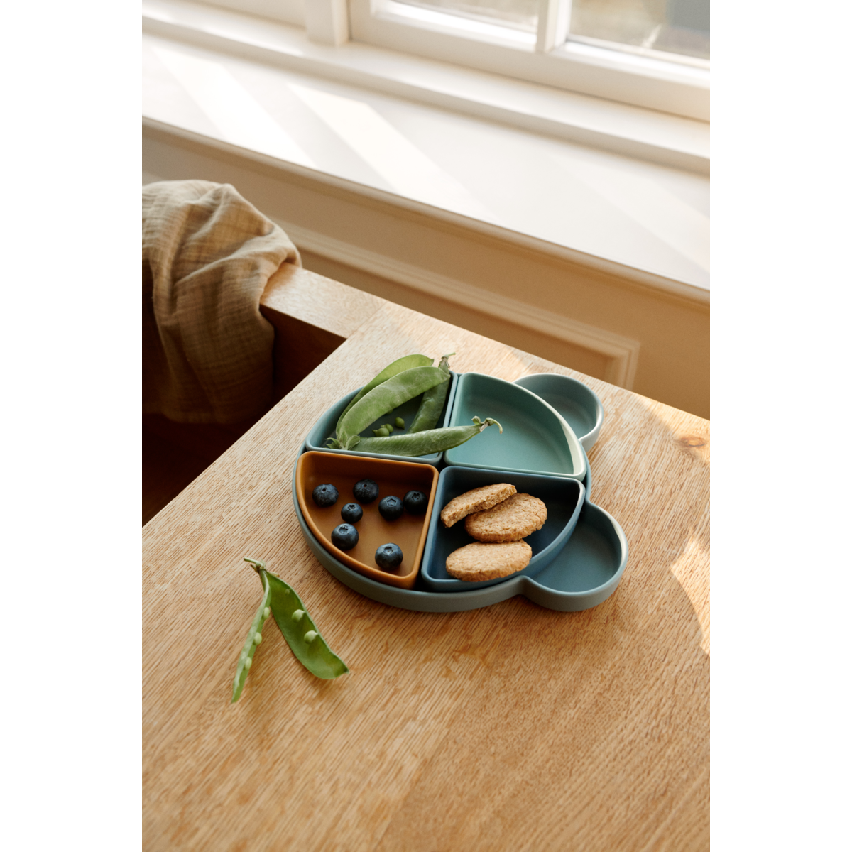 Liewood Assiette à compartiment Arne - Mr bear blue fog multi mix - Assiettes