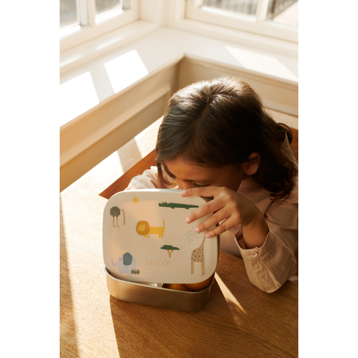 Liewood Boîte à Déjeuner ARTHUR - Safari sandy mix - Boîte à goûter