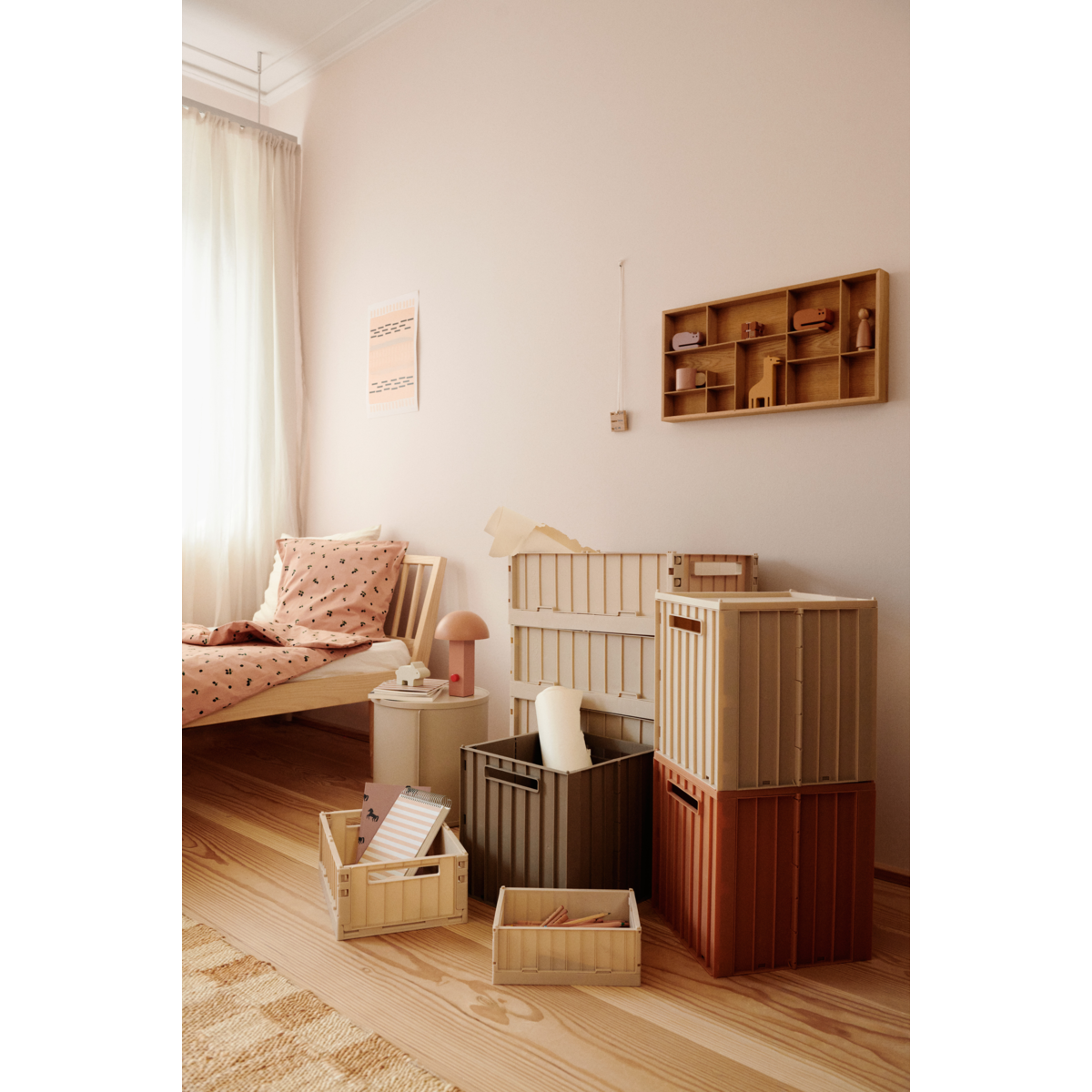 Liewood Boîte de Rangement avec Couvercle ELIJAH - Oat - Boîtes de rangement