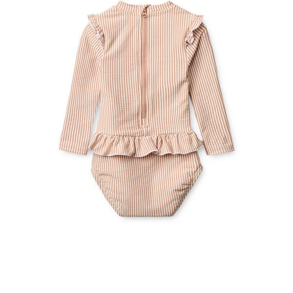 Liewood Maillot de bain bébé en tissu gaufré SILLE - Y/D stripe Pale tuscany / Creme de la creme - Maillot de bain