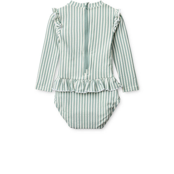 Liewood Maillot de bain bébé en tissu gaufré SILLE - Y/D stripe Peppermint / Creme de la creme - Maillot de bain