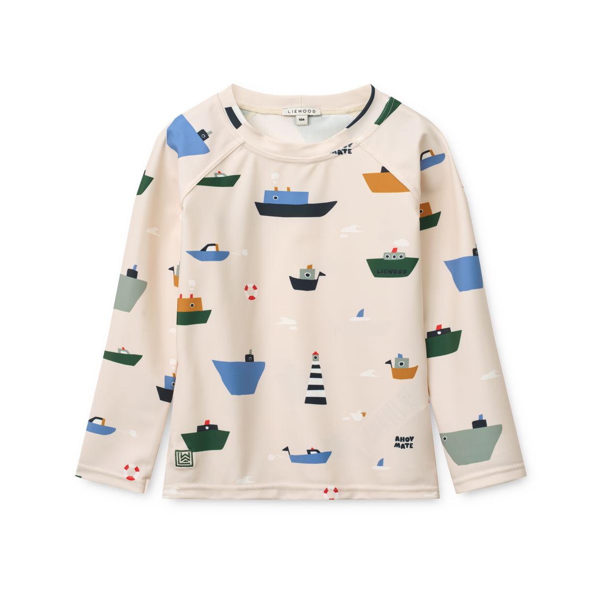 Liewood Noah Printed long-sleeved swim t-shirt - Sailing / Sandy - SWIM TEE