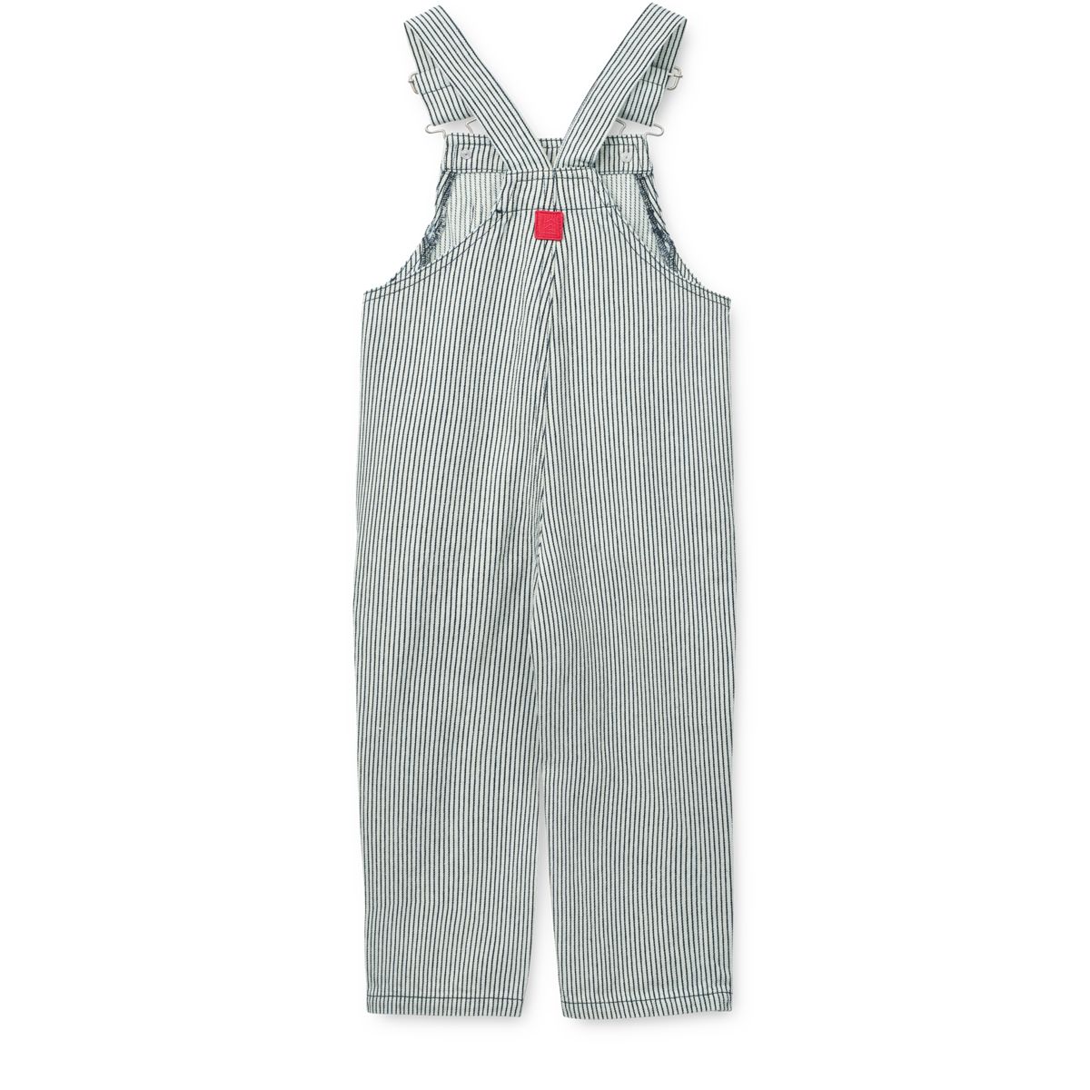 Liewood Delani Striped Denim Dungarees - Classic navy / Creme de la creme - DUNGAREE
