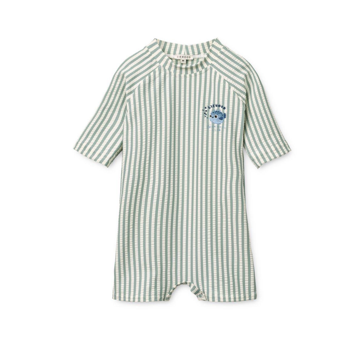Liewood Thor Seersucker Baby Swim Jumpsuit - Peppermint / Sandy - SWIMSUIT