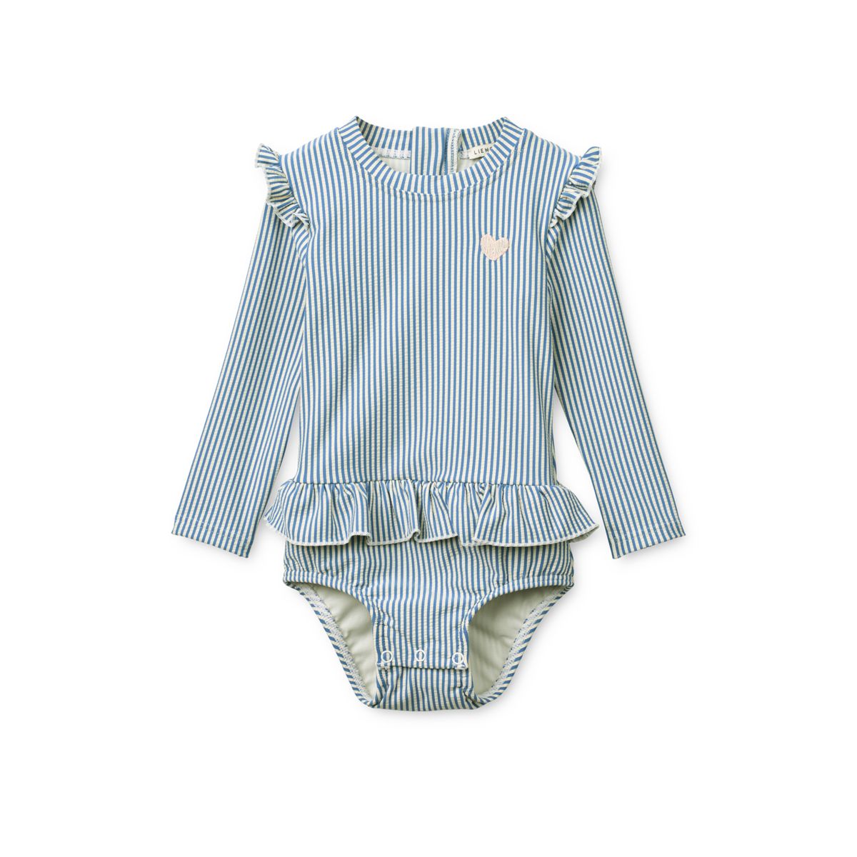 Liewood Sille Seersucker Baby Swimsuit - Riverside / Creme de la creme - SWIMSUIT