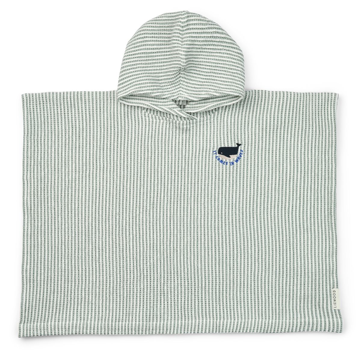 Liewood Poncho broderie PACO - Y/D stripe Peppermint / Creme de la creme - Peignori / Poncho
