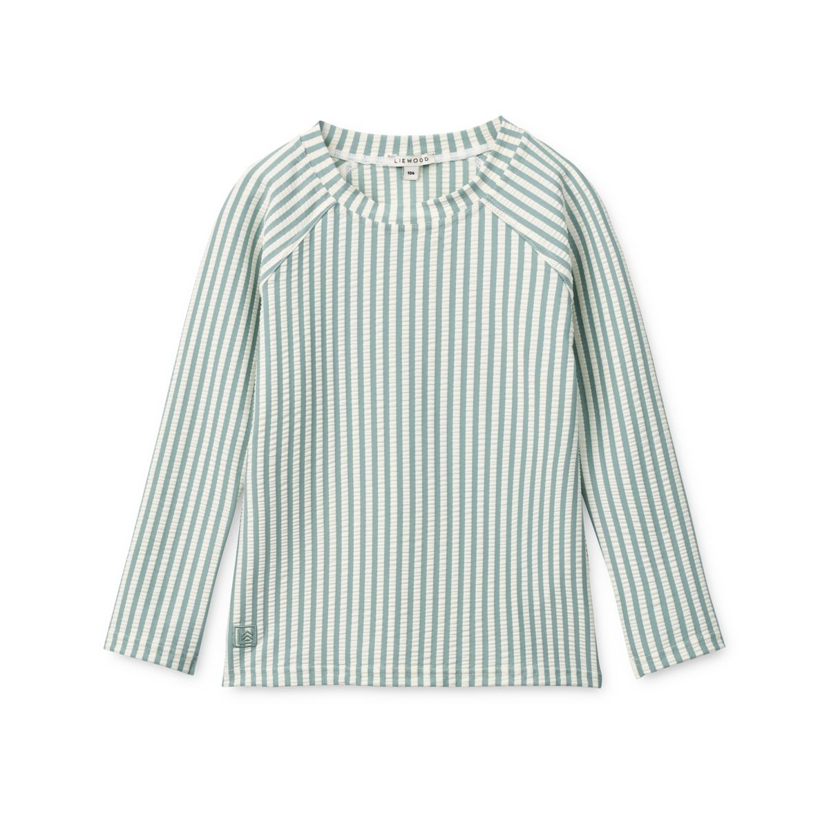 Liewood Noah Seersucker long-sleeved swim t-shirt - Peppermint / Sandy - SWIM TEE