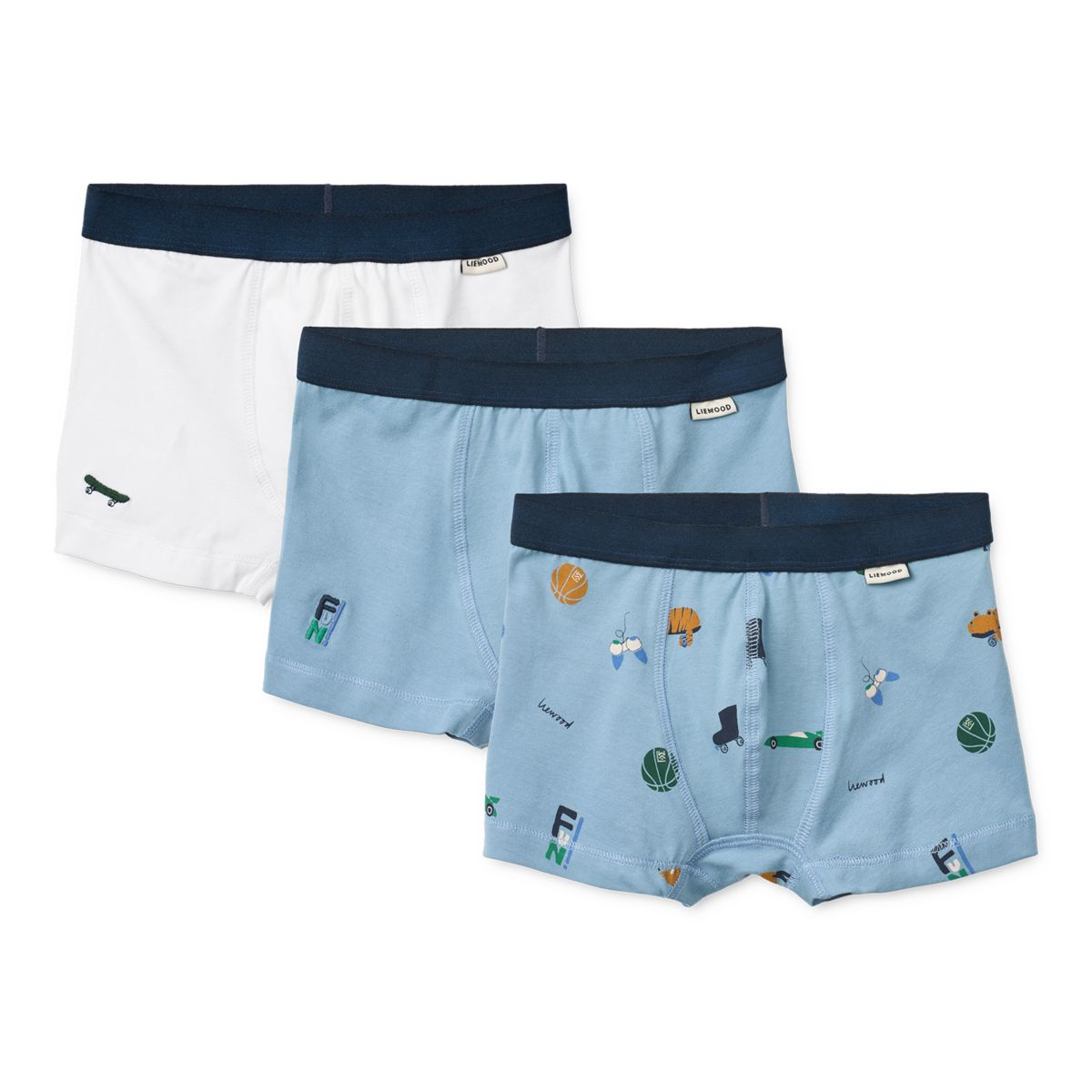 Liewood Boxers MARVIN, Lot de 3 - Fun / Crisp white / beach blue / mix - Boxers