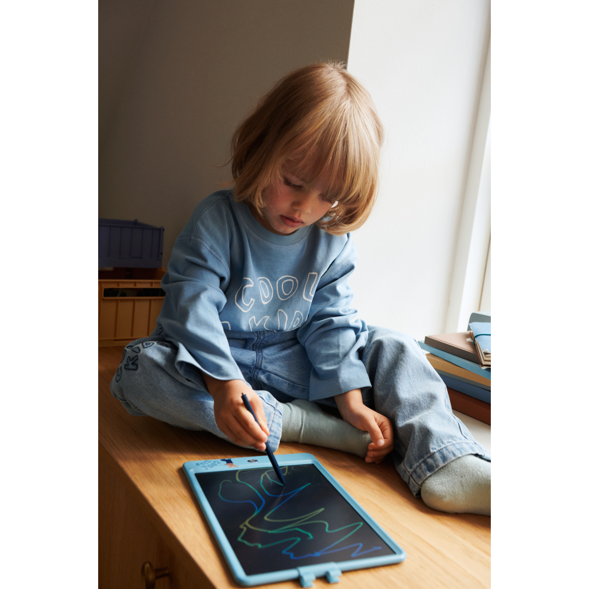 Liewood Planche À Dessin Lcd Zora - Tiger / Beach blue - Jouets créatifs