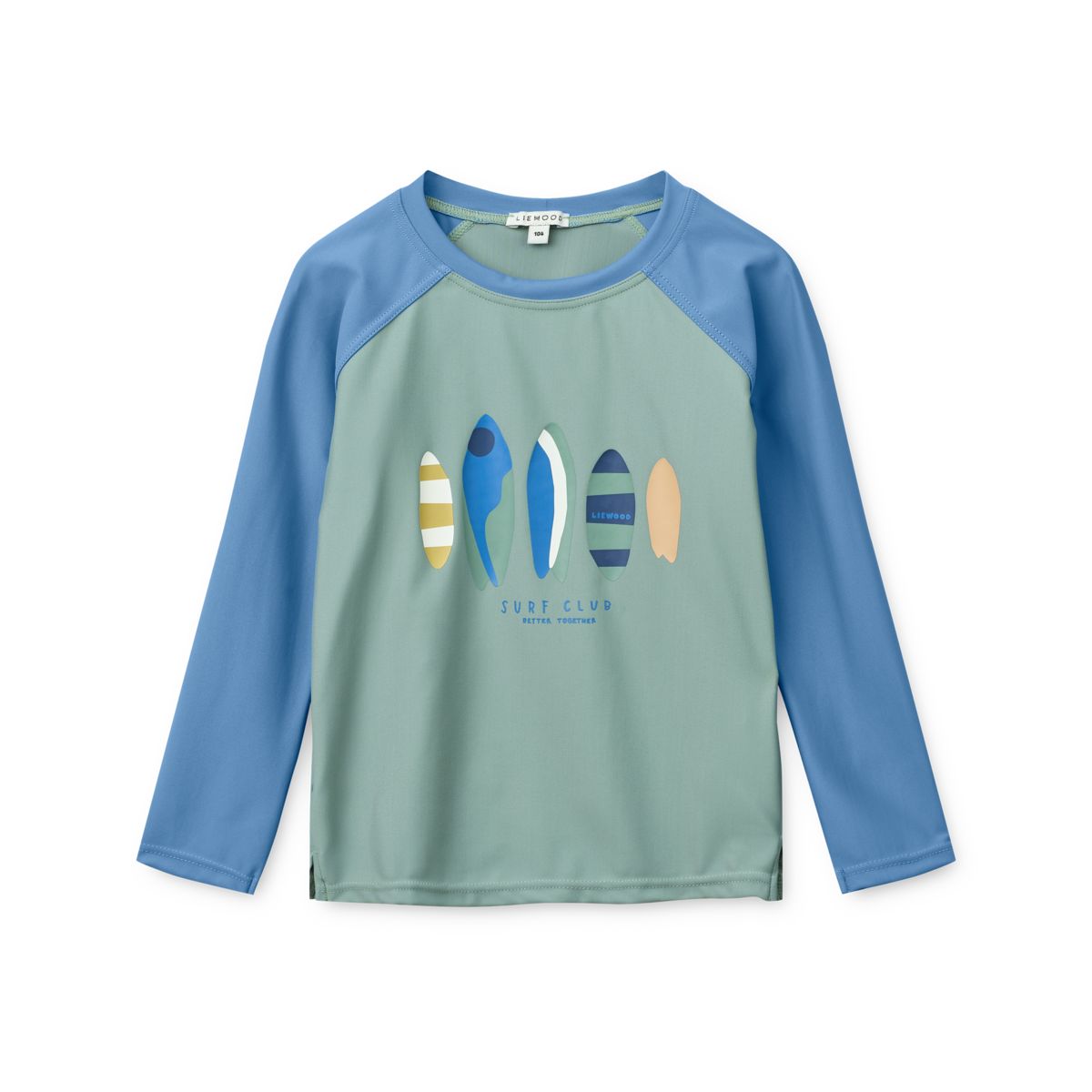 Liewood Noah long-sleeved swim tee - Boards / Light peppermint - SWIM TEE