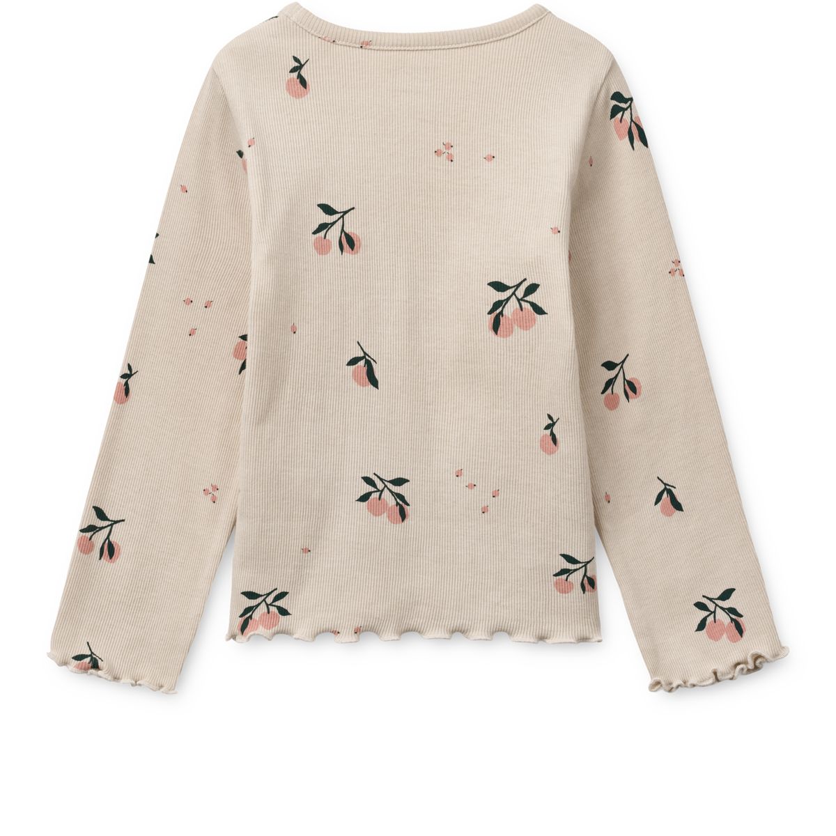Liewood Nieve Printed Long-sleeve Rib T-shirt - Peach / Sea shell - TSHIRT