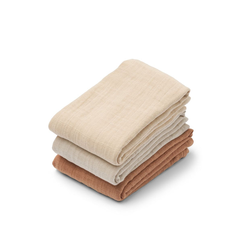 Liewood Lot de 3 langes en mousseline Lewis - Tuscany rose mix - Langes en mousseline